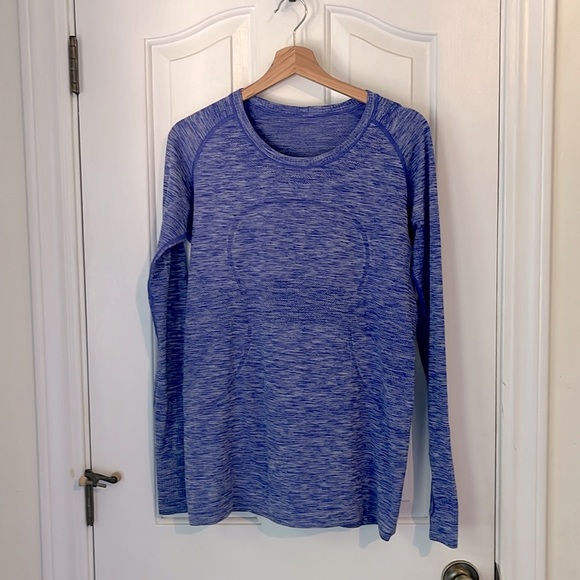 Lululemon | Swiftly Tech Long Sleeve CrewSpace Dye Heather Pigment Blue Size 12 - Picture 9 of 15